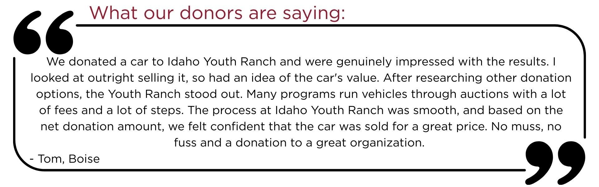 What our donors are saying